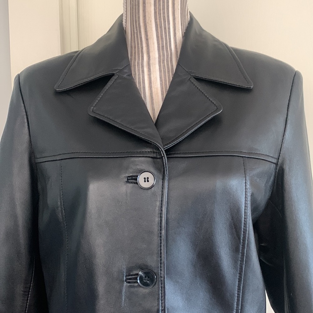 REILLY olmes black leather coat - Picture 5 of 10
